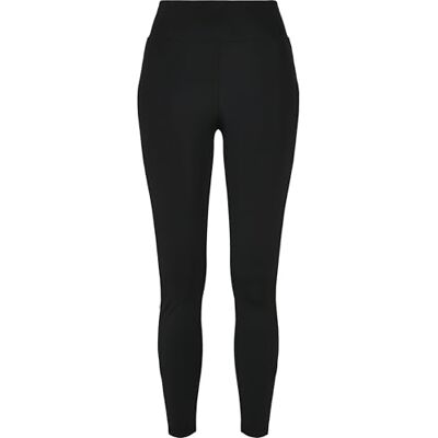 Urban Classics Dam Highwaist Shiny Stripe Leggings för kvinnor, SVART/SVART, S Urban Classics Dam Highwaist Shiny Stripe Leggings för kvinnor, SVART/SVART, S