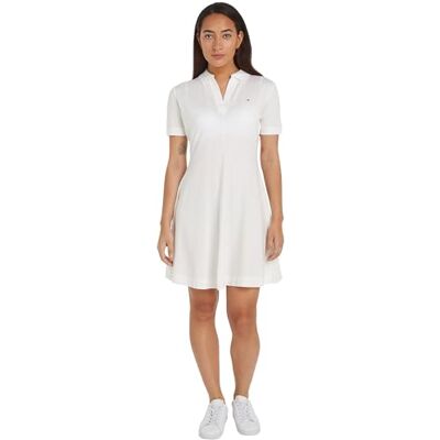 Tommy Hilfiger dam pikéklänning kortärmad, Vit, 3XL plus size Tommy Hilfiger dam pikéklänning kortärmad, Vit, 3XL plus size