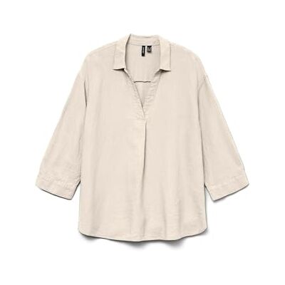 VERO MODA Vmlinn 3/4 Top WVN Ga Noos, Moonbeam, XS VERO MODA Vmlinn 3/4 Top WVN Ga Noos, Moonbeam, XS