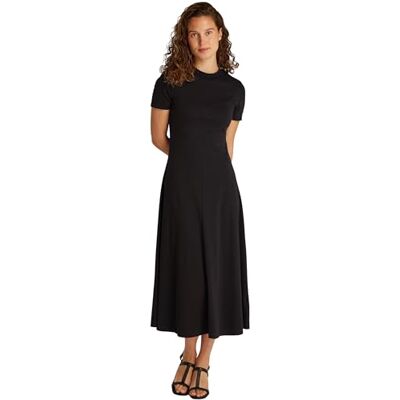 Tommy Hilfiger Dam MODERN F&F MIDI KLÄNNING WW0WW44547, svart, XS, svart (svart), XS Tommy Hilfiger Dam MODERN F&F MIDI KLÄNNING WW0WW44547, svart, XS, svart (svart), XS