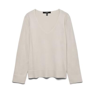 VERO MODA VMSILJE LS V-hals tröja GA NOOS, Moonbeam, XL VERO MODA VMSILJE LS V-hals tröja GA NOOS, Moonbeam, XL