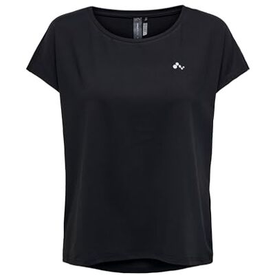 Only Play dam lös träning t-shirt med korta ärmar, Svart (svart svart), XS Only Play dam lös träning t-shirt med korta ärmar, Svart (svart svart), XS