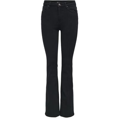 ONLY Onlmila Hw Flared DNM Bf Bj719, Blå svart denim, 27W / 32L ONLY Onlmila Hw Flared DNM Bf Bj719, Blå svart denim, 27W / 32L