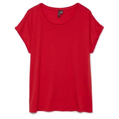 VERO MODA Vmava Plain Ss Top Ga JRS Noos, Röd bandband, XS VERO MODA Vmava Plain Ss Top Ga JRS Noos, Röd bandband, XS