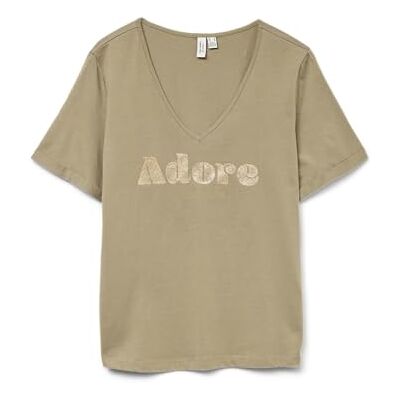 VERO MODA dam Vmfadora S/S V-hals t-shirt JRS Btq Ga, Sjöjungfru, M VERO MODA dam Vmfadora S/S V-hals t-shirt JRS Btq Ga, Sjöjungfru, M