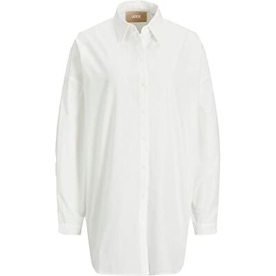 JJXX JACK & JONES Damer Jxmission Ls oversize skjorta Noos blus, Vit, S JJXX JACK & JONES Damer Jxmission Ls oversize skjorta Noos blus, Vit, S