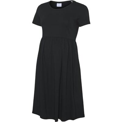 Mama.licious Mlmia Ss JRS Abk Skater Dress Noos, svart, XS Mama.licious Mlmia Ss JRS Abk Skater Dress Noos, svart, XS