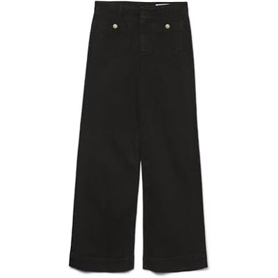 VERO MODA dam Vmkayla Hr Wide Pocket Jeans Mix, Svart denim, 28W x 32L VERO MODA dam Vmkayla Hr Wide Pocket Jeans Mix, Svart denim, 28W x 32L