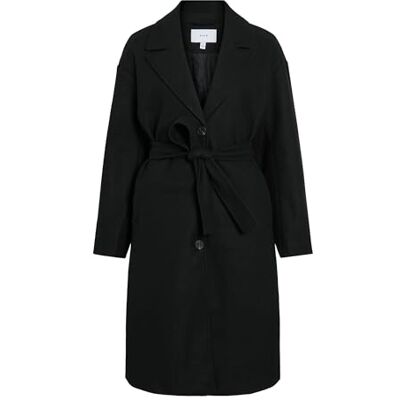 Vila Viclaudia L/S Long Coat – Noos, Svart skönhet, 40 Vila Viclaudia L/S Long Coat – Noos, Svart skönhet, 40