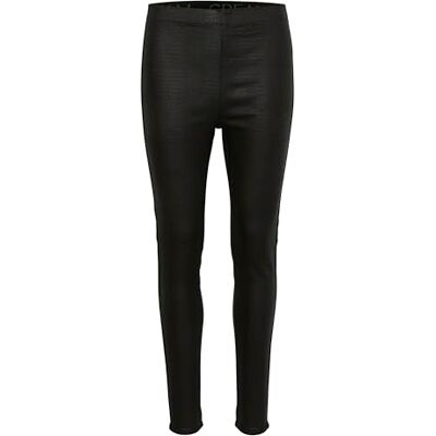 Cream Kvinnors falska läderleggings slim fit skinny byxor dam, Pitch Black, 36 smal Cream Kvinnors falska läderleggings slim fit skinny byxor dam, Pitch Black, 36 smal