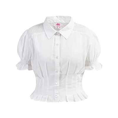 KIANNA kortärmad blus för kvinnor, Vit, L KIANNA kortärmad blus för kvinnor, Vit, L