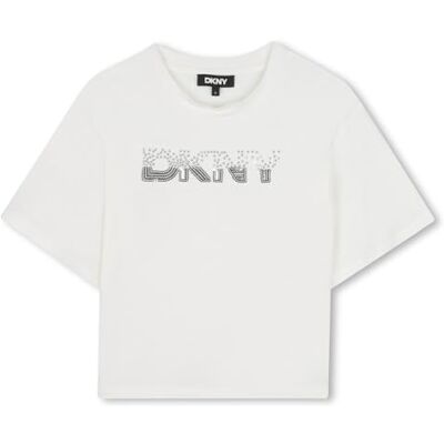 DKNY D62413 t-shirt för flickor, Benvit färg, 12 år DKNY D62413 t-shirt för flickor, Benvit färg, 12 år