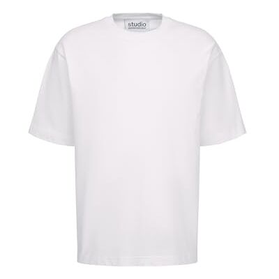 Seidensticker Silkesdekal studio unisex t-shirt – överdimensionerad passform – rund hals – kortärmad, Vit, XS Seidensticker Silkesdekal studio unisex t-shirt – överdimensionerad passform – rund hals – kortärmad, Vit, XS