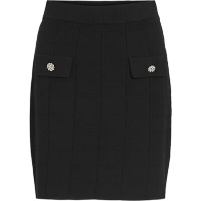 Vila Female minikjol stickad, Svart skönhet, XS Vila Female minikjol stickad, Svart skönhet, XS
