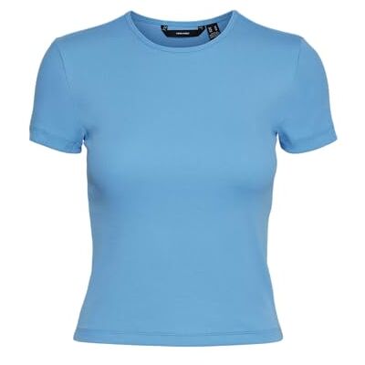 VERO MODA dam Vmchloe Ss Short JRS Noos Top, Bonnie blå, S VERO MODA dam Vmchloe Ss Short JRS Noos Top, Bonnie blå, S