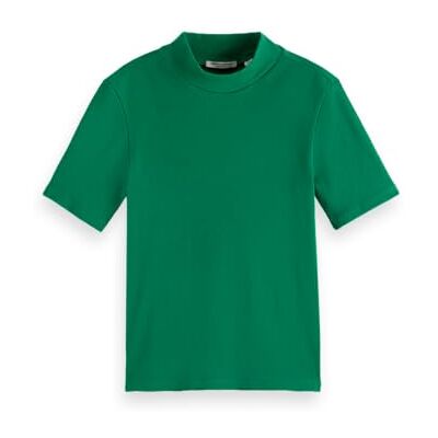 Scotch & Soda Mock Neck Rib T-shirt, Ljusgrön 351, XL Scotch & Soda Mock Neck Rib T-shirt, Ljusgrön 351, XL