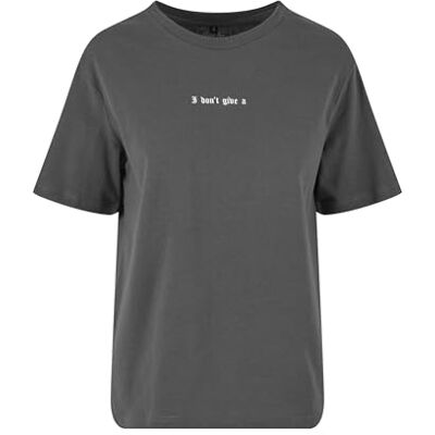 dam-t-shirt I Don't Give A Tee, avslappnad t-shirt med ryggtryck, normal passform, tryckt t-shirt, bomull, Mörkskugga, S dam-t-shirt I Don't Give A Tee, avslappnad t-shirt med ryggtryck, normal passform, tryckt t-shirt, bomull, Mörkskugga, S