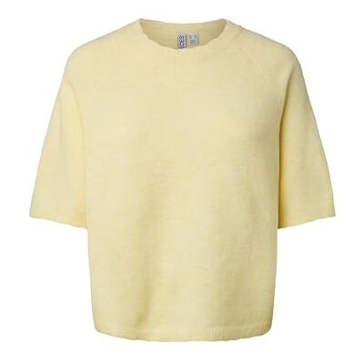 PIECES Pcrath SS O-Neck Knit Pwp BC, fransk vanilj, M Dam, Fransk vanilj, M PIECES Pcrath SS O-Neck Knit Pwp BC, fransk vanilj, M Dam, Fransk vanilj, M