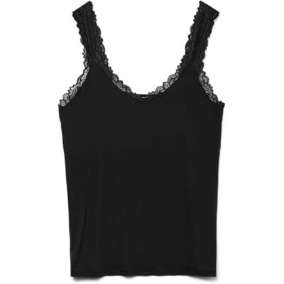 VERO MODA Vmcrosa Sl Top JRS Cur, svart, S VERO MODA Vmcrosa Sl Top JRS Cur, svart, S