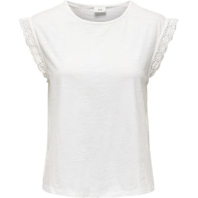 JACQUELINE de YONG JDY T-shirt basic kortärmad 2-delat set rund hals topp blusar kortärmad med spetsar ärmar JDYSALVA, Molndansare, M JACQUELINE de YONG JDY T-shirt basic kortärmad 2-delat set rund hals topp blusar kortärmad med spetsar ärmar JDYSALVA, Molndansare, M