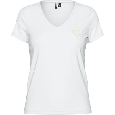 PIECES Pcnew Billy Tee Emb Noos Bc, Ljus vit, L PIECES Pcnew Billy Tee Emb Noos Bc, Ljus vit, L