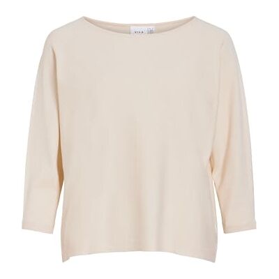 Vila Vimalu Boatneck 3/4 ärm stickad topp Noos, Sandskal, XS Vila Vimalu Boatneck 3/4 ärm stickad topp Noos, Sandskal, XS