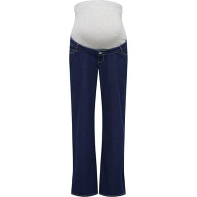 ONLY MATERNITY Olmsnow Hw Wide DNM jeans PIM, Mörkblå denim, XL / 32L ONLY MATERNITY Olmsnow Hw Wide DNM jeans PIM, Mörkblå denim, XL / 32L