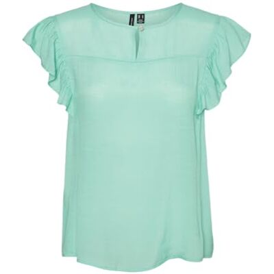 VERO MODA Damer Vmkatja Sl Frill WVN Top, katydid, M VERO MODA Damer Vmkatja Sl Frill WVN Top, katydid, M