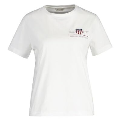 GANT Reg Archive Shield Ss T-shirt för kvinnor, Vit, XL GANT Reg Archive Shield Ss T-shirt för kvinnor, Vit, XL