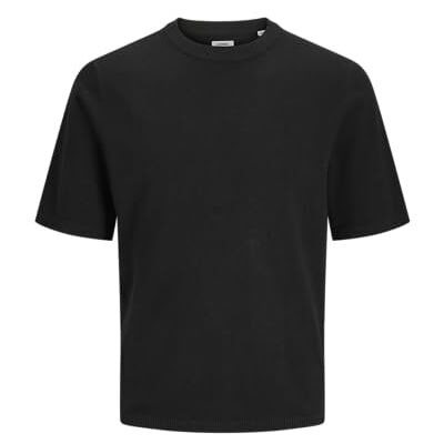 JJ REBEL Jrebcallum Knit Crew Neck Ss, svart, L JJ REBEL Jrebcallum Knit Crew Neck Ss, svart, L