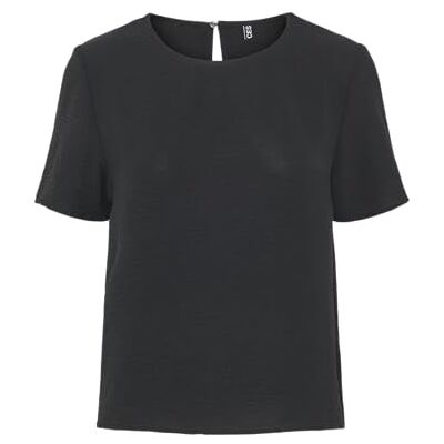 PIECES Pcanna Ss O-Neck Top Noos Bc, svart, S PIECES Pcanna Ss O-Neck Top Noos Bc, svart, S