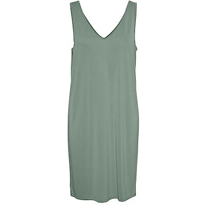 VERO MODA V-ringad ärmlös midiklänning, Laurelkrans, XS VERO MODA V-ringad ärmlös midiklänning, Laurelkrans, XS