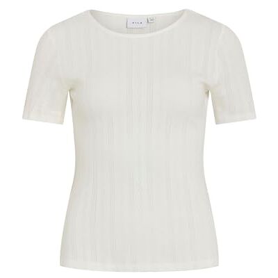 Vila Vikassie S/S Pointelle Top – Noos, Snövit, L Vila Vikassie S/S Pointelle Top – Noos, Snövit, L
