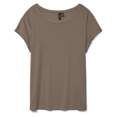VERO MODA Vmava Plain Ss Top Ga JRS Noos, Fossil, M VERO MODA Vmava Plain Ss Top Ga JRS Noos, Fossil, M