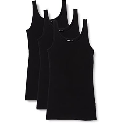 ONLY Dam Onllivelove New Long Tank JRS Top, Svart/förpackning: + 2 svart, L ONLY Dam Onllivelove New Long Tank JRS Top, Svart/förpackning: + 2 svart, L