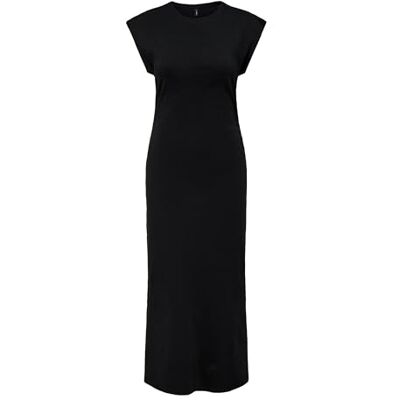 ONLY Onlfallon S/S O-neck lång klänning box JRS, svart, L ONLY Onlfallon S/S O-neck lång klänning box JRS, svart, L