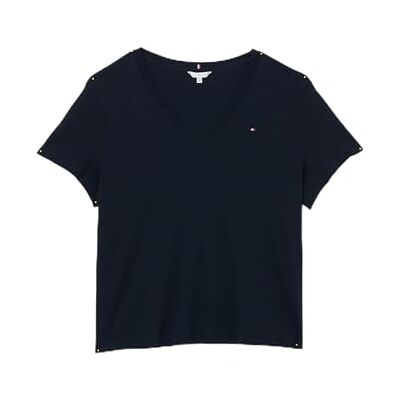 Tommy Hilfiger kvinnors CRV Slim Cody V-NK SS WW0WW44220 S/S t-shirt, öken himmel, 46, Blå (ökenhimmel), 72 SE Tommy Hilfiger kvinnors CRV Slim Cody V-NK SS WW0WW44220 S/S t-shirt, öken himmel, 46, Blå (ökenhimmel), 72 SE