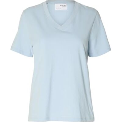 SELECTED FEMME dam Slfessential Ss V-hals Tee Noos T-shirt, Kashmirblå, XS SELECTED FEMME dam Slfessential Ss V-hals Tee Noos T-shirt, Kashmirblå, XS