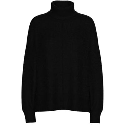 PIECES Damer Pcmalou Ls polotröja stickad Noos Bc stickad tröja, svart, M PIECES Damer Pcmalou Ls polotröja stickad Noos Bc stickad tröja, svart, M