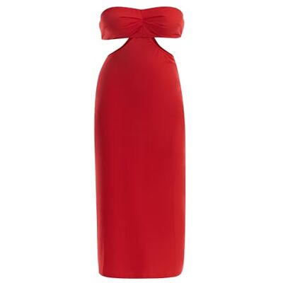 nolie Midiklänning för kvinnor med cut outs 19227026-NO01, röd, XL, Midiklänning med utskärning, XL nolie Midiklänning för kvinnor med cut outs 19227026-NO01, röd, XL, Midiklänning med utskärning, XL