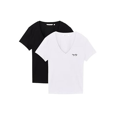 TOM TAILOR Denim T-shirt för kvinnor, 14482 – djup svart, S TOM TAILOR Denim T-shirt för kvinnor, 14482 – djup svart, S