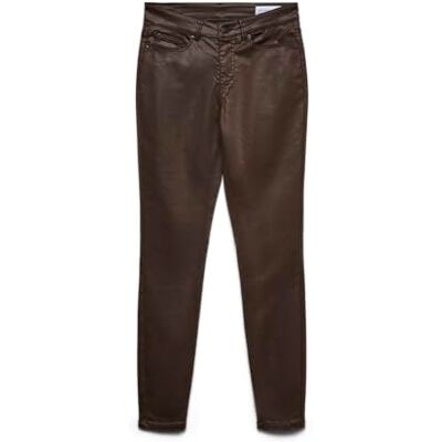 VERO MODA Vmflash Mr Skinny Coated Pants Noos, Choklad tårta, XS / 34L VERO MODA Vmflash Mr Skinny Coated Pants Noos, Choklad tårta, XS / 34L