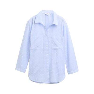 TOM TAILOR damblus, 38208 – Blå vit Dobby Stripe, 40 TOM TAILOR damblus, 38208 – Blå vit Dobby Stripe, 40