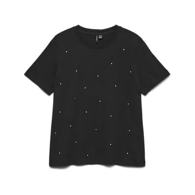 VERO MODA Vmpaulina detalj Ss t-shirt Ga JRS Noos, svart, S VERO MODA Vmpaulina detalj Ss t-shirt Ga JRS Noos, svart, S