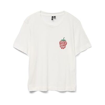 VERO MODA dam Vmberta Mette Ss Top Box JRS, Snövit, S VERO MODA dam Vmberta Mette Ss Top Box JRS, Snövit, S