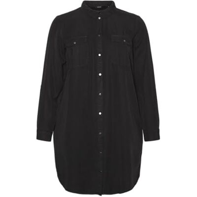 VERO MODA dam Vmsila Ls Short Dress Mix Ga Curve Noos klänning, svart, 50 VERO MODA dam Vmsila Ls Short Dress Mix Ga Curve Noos klänning, svart, 50