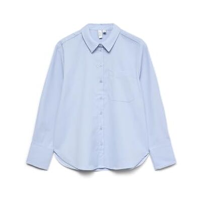 VERO MODA Vminge L/S Shirt WVN Btq, Brunnera Blue, S VERO MODA Vminge L/S Shirt WVN Btq, Brunnera Blue, S