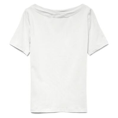 VERO MODA Damer enfärgad stretch t-shirt basic topp kortärmad topp med ubåthals VMPANDA, Ljus vit, XS VERO MODA Damer enfärgad stretch t-shirt basic topp kortärmad topp med ubåthals VMPANDA, Ljus vit, XS
