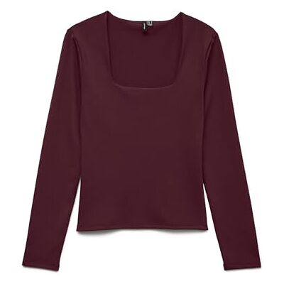 VERO MODA Vmmillion Ls Square Neck Top JRS Noos, tawny port, M VERO MODA Vmmillion Ls Square Neck Top JRS Noos, tawny port, M
