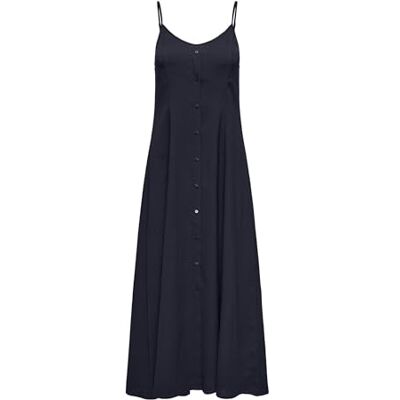 ONLY Onlnova Life Vis Gigi Long Dress Solid, natthimmel, L ONLY Onlnova Life Vis Gigi Long Dress Solid, natthimmel, L